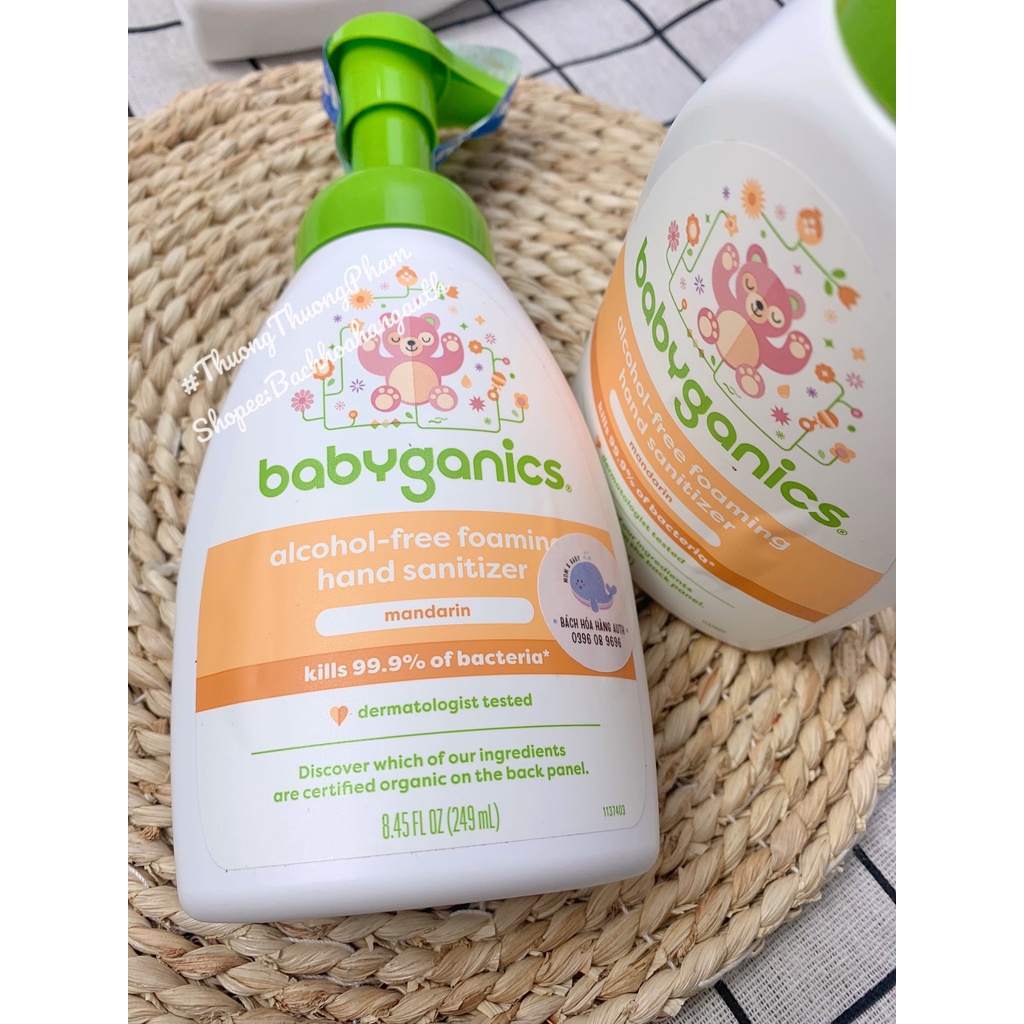 [ Hàng Mỹ ] Nước rửa tay khô không cồn Babyganics Alcohol - Free Foaming Hand Sanitizer