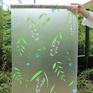Decal dán kính hình bông lá sẵn keo khổ 90cm*2 mét
