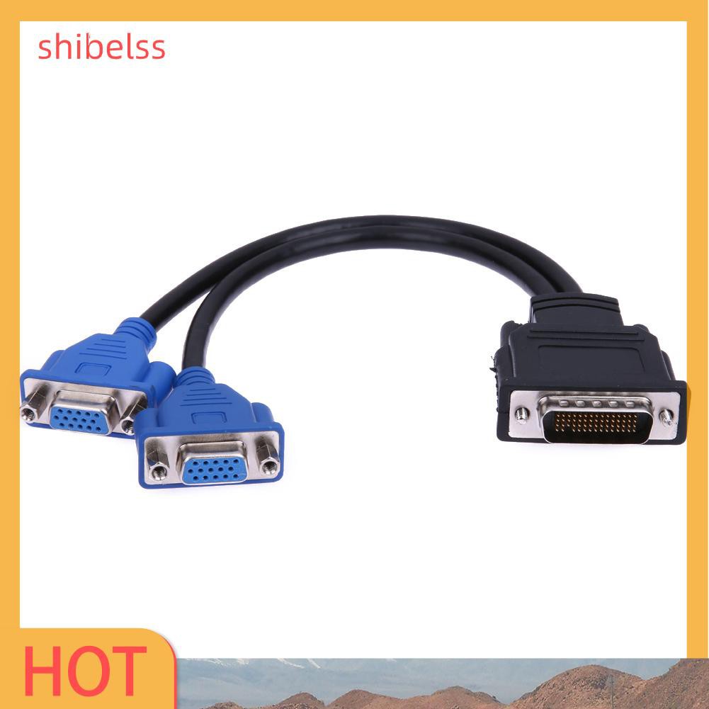 Shibelss DMS-59 Pin Male to 2 VGA 15 Pin Female Splitter Adapter Cable