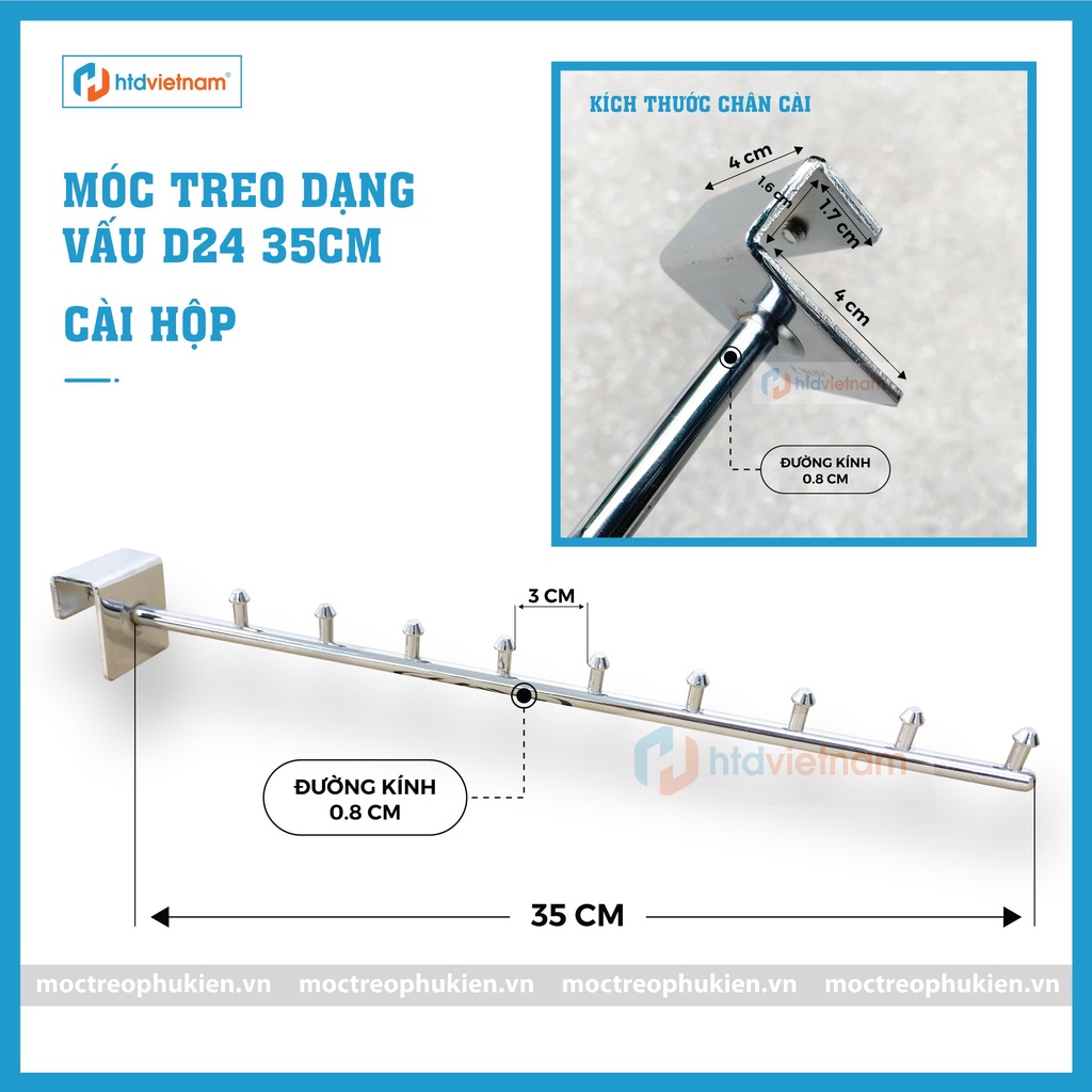 Móc treo quần áo shop dạng vấu D24