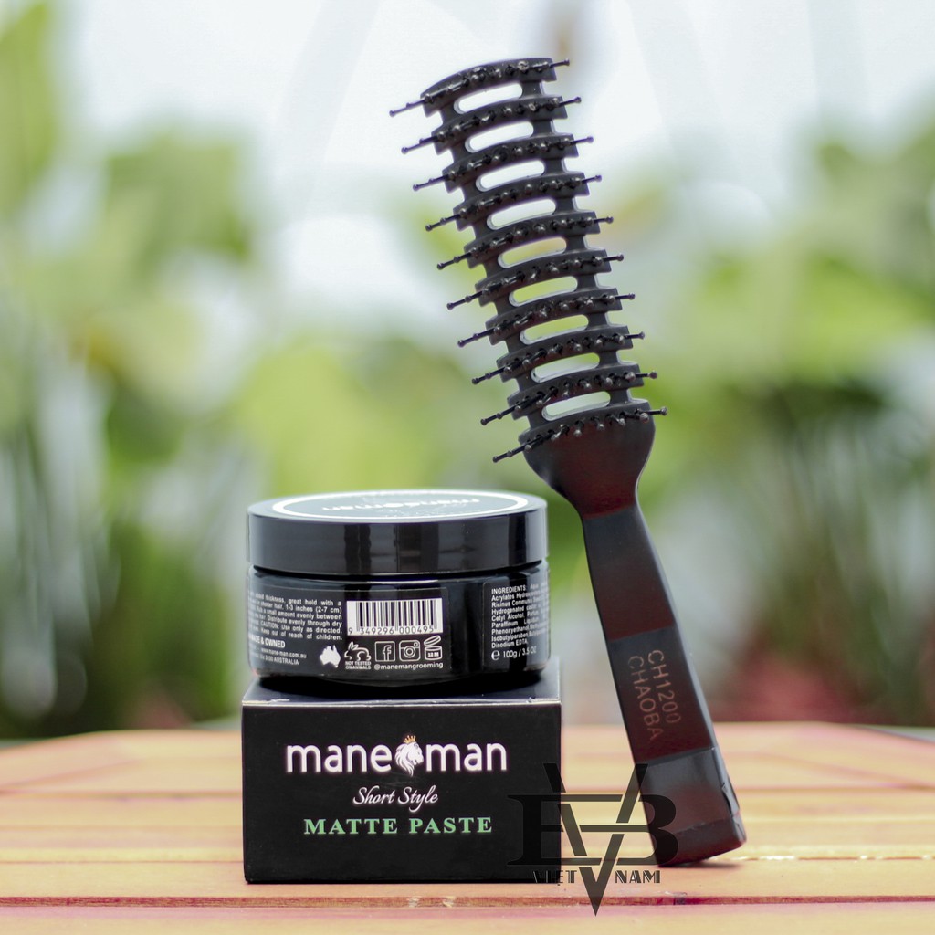 Sáp vuốt tóc Mane Man Matte Paste 100g Australia + Tặng lược tạo kiểu Chaoba cao cấp