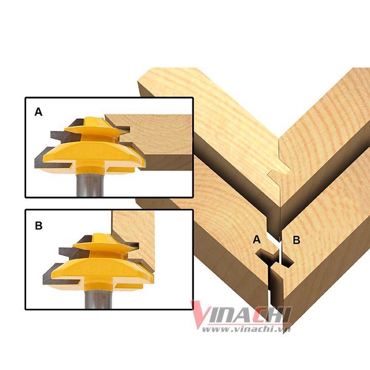 Mũi Ghép Góc Vàng - Mũi Ghép Góc Vàng chuyện dụng cho các sản phẩm cắt sâu, không bám gỗ giúp đẩy mũi khoan nhẹ nhàng