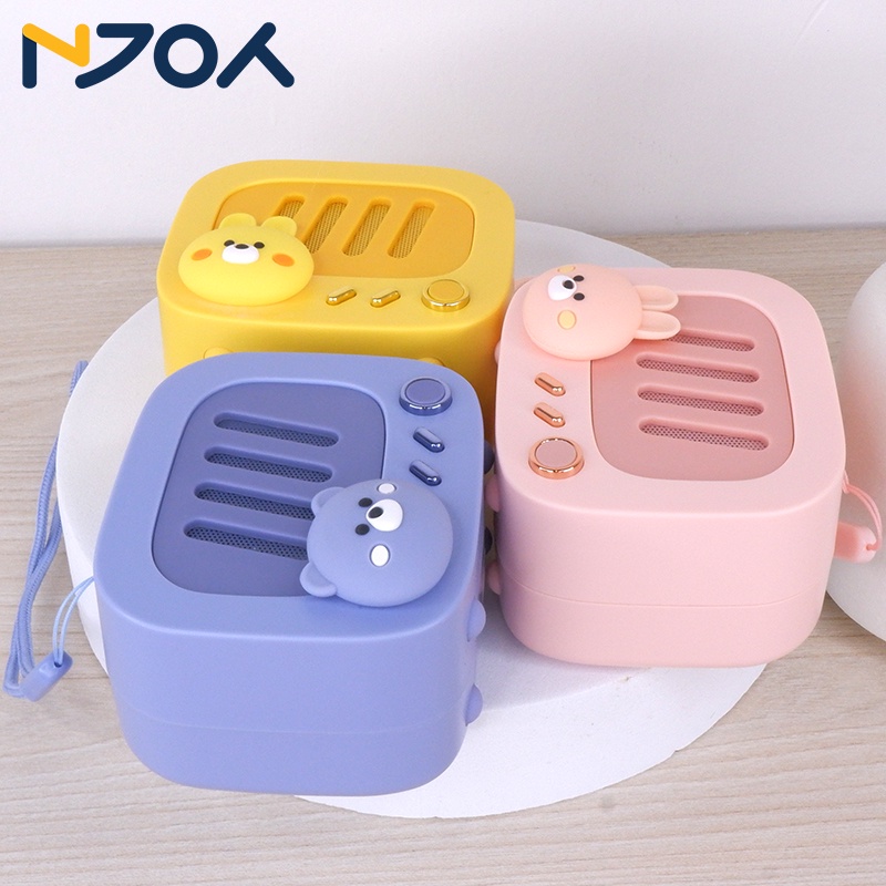 Loa Bluetooth Mini Dễ Thương Rabbit X18 Nhỏ Gọn Âm Lớn Không Nhiễu Kèm Dây Đeo Phù Hợp Làm Quà Tặng NJOYSHOP