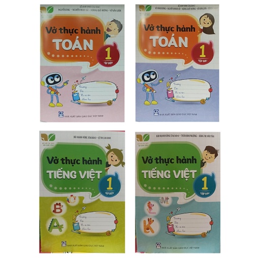 Sách - Combo Vở thực hành Toán và Tiếng Việt 1 - Kết nối tri thức (4 cuốn)