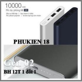 [Freeship toàn quốc từ 50k] Pin Sạc Dự Phòng Xiaomi Gen 2 2 USB 10.000 mAh (2018)