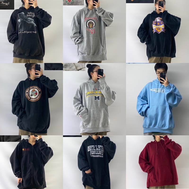 [Áo hoodie/Hoodie zip/2hand/Secondhand ] Chuẩn loại đẹp(Được chọn mẫu,chọn size )