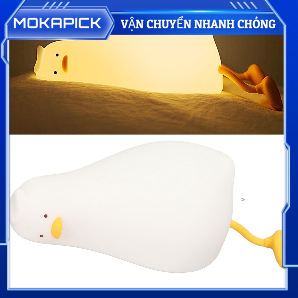 Mokapick Vịt Nằm Phẳng Đèn Ngủ 3 Cấp Độ Sáng Dễ Thương Ánh Ấm Áp LED Cắm Trại Phòng Văn