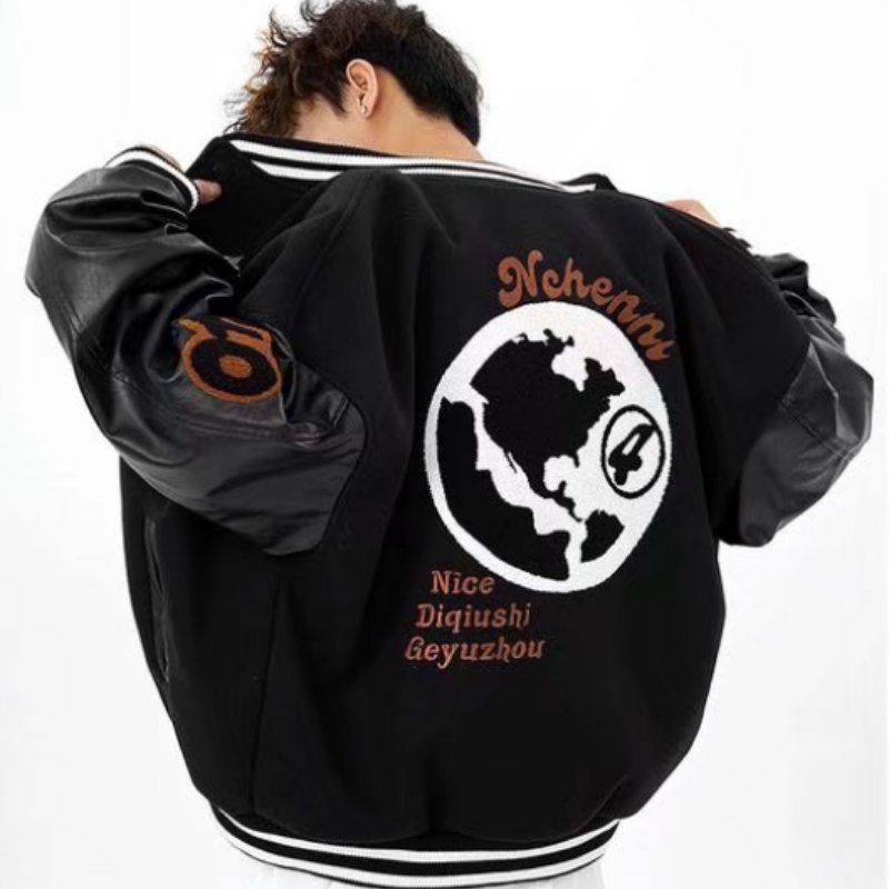 Áo Khoác Bóng Chày Họa Tiết Thêu Phong Cách Hàn Quốc Thời Trang Cho Nam