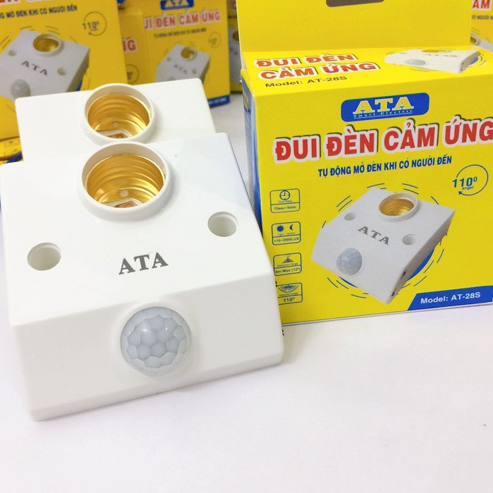 Đui đèn cảm ứng chuyển động có NÚt GẠT ATA AT-28S-Hàng chính hãng bảo hành 12 tháng