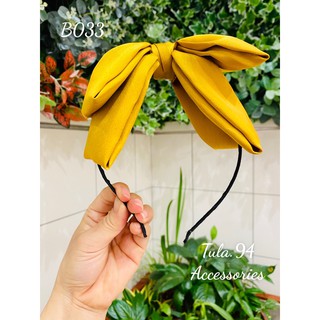 Băng đô cài tóc vải lụa cao cấp nơ dáng đứng siêu đẹp