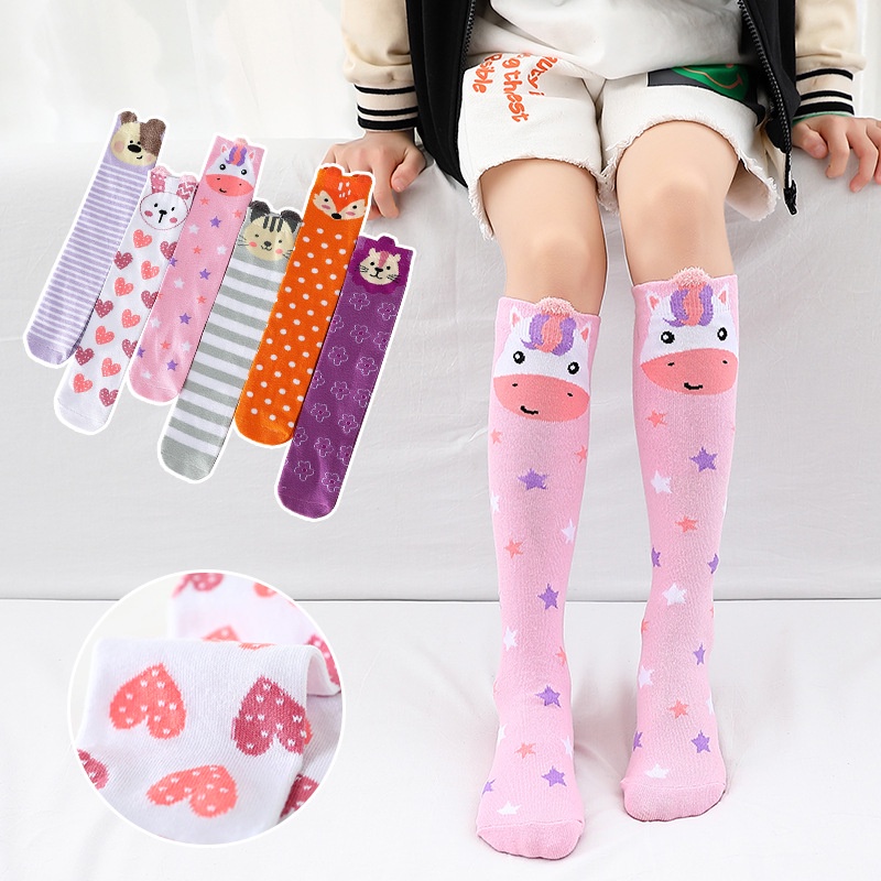 Vớ Dài Đến Đầu Gối Bằng Vải Cotton Cho Bé Gái 3-12 Tuổi