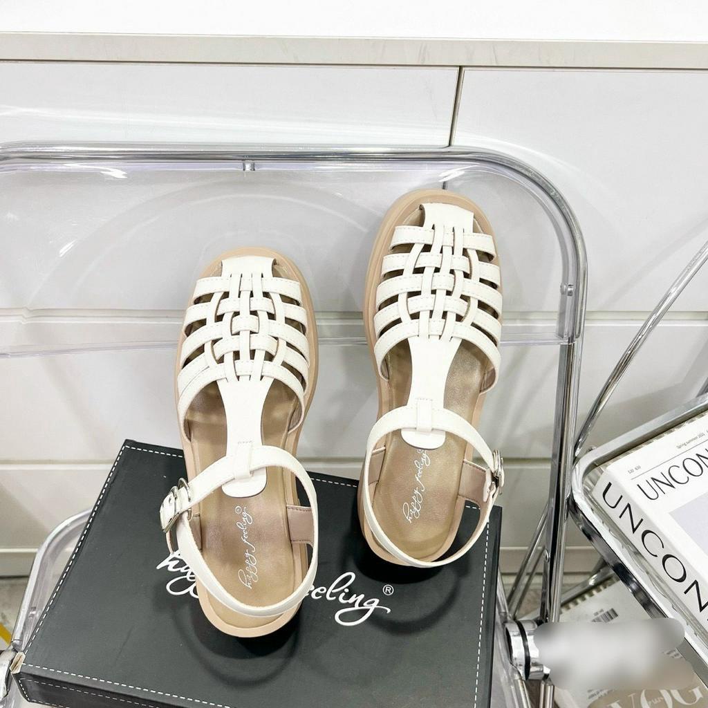 Sandal rọ happy felling nữ da mềm đế cao su siêu êm hang qccc fullbox
