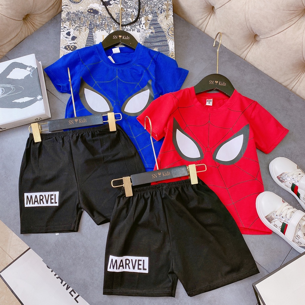 Bộ Quần Áo Siêu Nhân Nhện Habi Fashion Cho Bé Trai Fullsize từ 10-25Kg