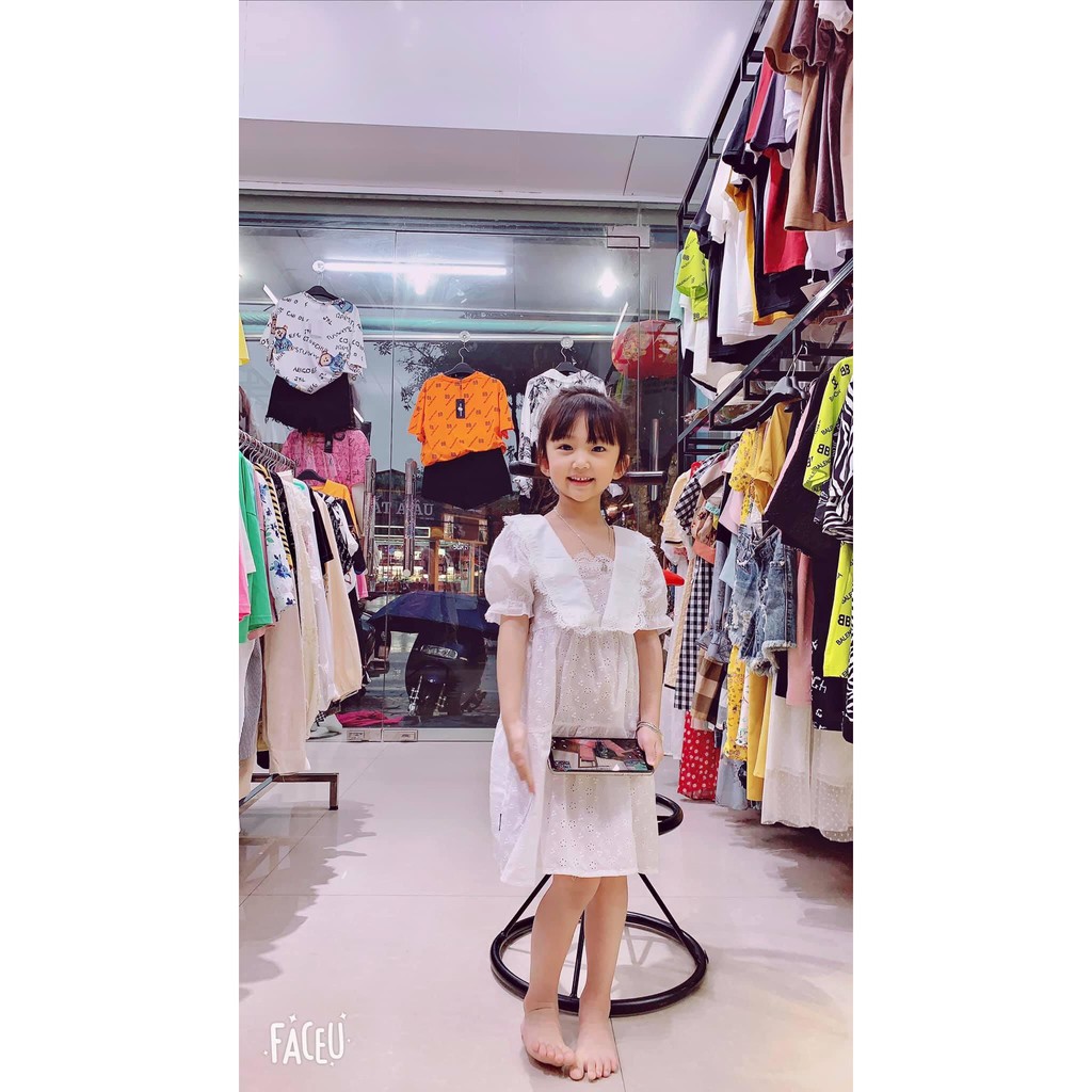Váy bé gái Bé Gái Công Chúa Ren Trắng Hàn Quốc Cực Đáng Yêu Kèm Ảnh Thật ạ