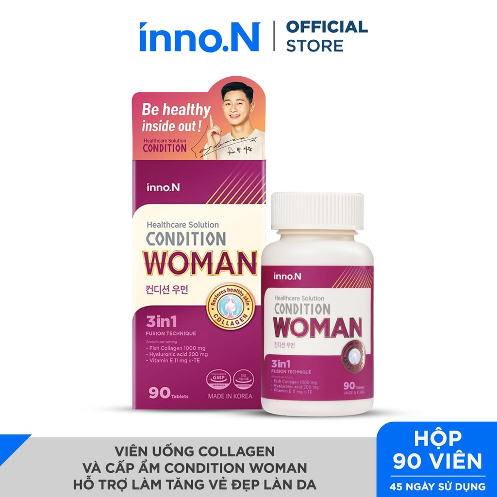 [inno.N] Viên uống collagen và cấp ẩm Condition Woman hỗ trợ làm tăng vẻ đẹp làn da-Hộp 90 Viên