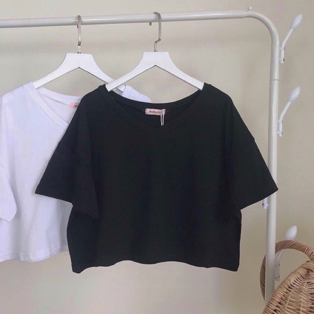 Áo croptop trơn- cổ tim 💓