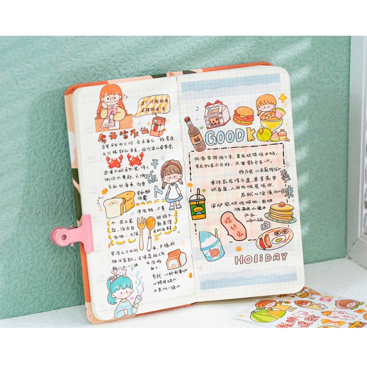 Set 5 tấm Sticker kích thước 8x10cm họa tiết dễ thương Colorful Dream - 50 tấm/ hộp