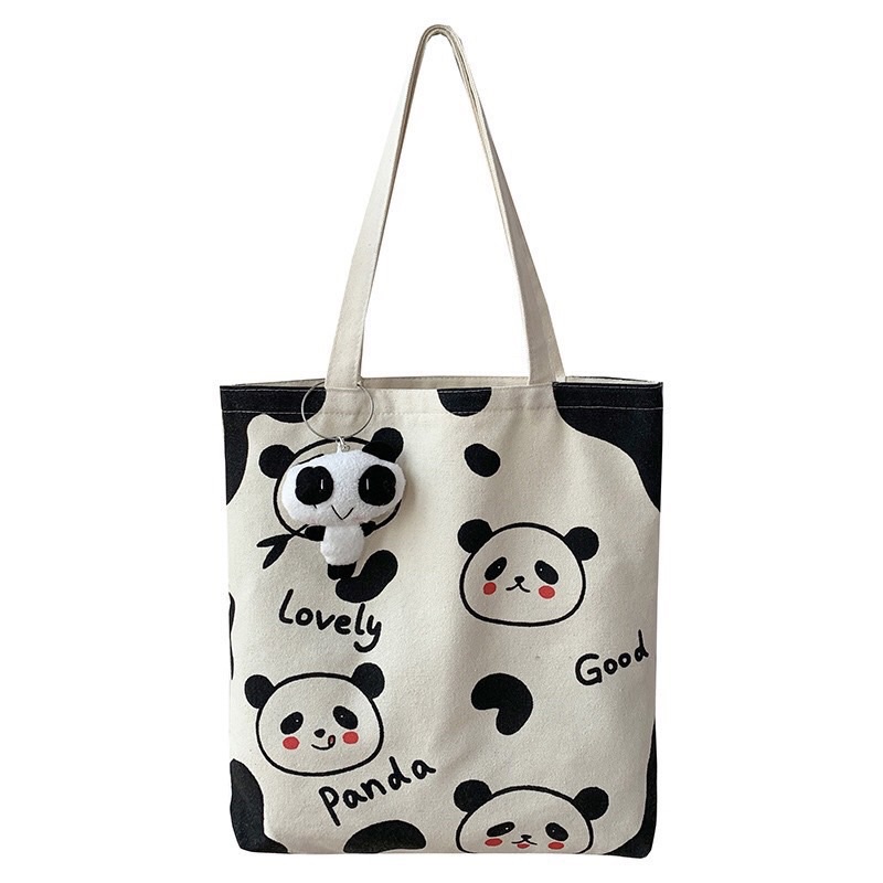 Túi tote đeo vai hình panda đáng yêu kèm mặt đám mây