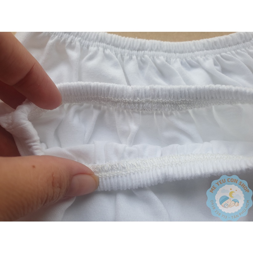 QUẦN NGẮN SƠ SINH COTTON TRẮNG VIỀN - HIỆU CÚN CON