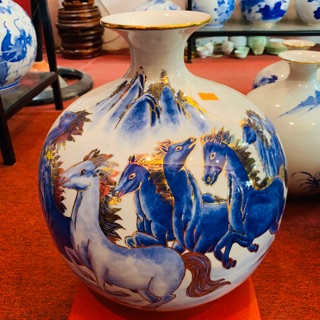 [FREESHIP] BÌNH / LỌ HÚT LỘC VẼ VÀNG 24K MÃ ĐÁO THÀNH CÔNG HÀNG NGHỆ NHÂN BÁT TRÀNG CAO CẤP NHẤT THỊ TRƯỜNG 33*30cm