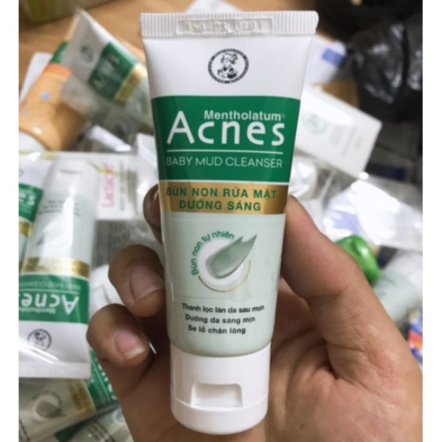(mini 25g) Sữa rửa mặt Acnes Bùn non sáng da