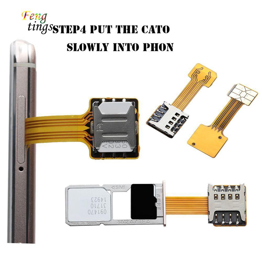 ✌ FT ✌ TF Hybrid Sim Slot Dual SIM Card Adapter Micro SD Extender for Android Phone