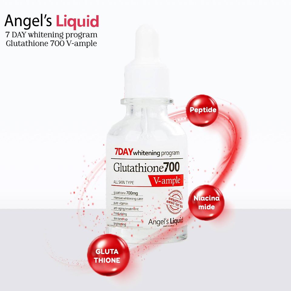 [Mã FMCG8 - 8% đơn 250K] Serum dưỡng trắng và cấp ẩm Angel's Liquid 7Day Whitening Program Glutathione 700 V-Ample 30ml