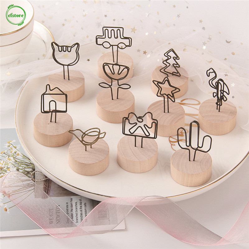 Kẹp Gỗ Giữ Giấy Ghi Chú Kiểu Dáng Cổ Điển