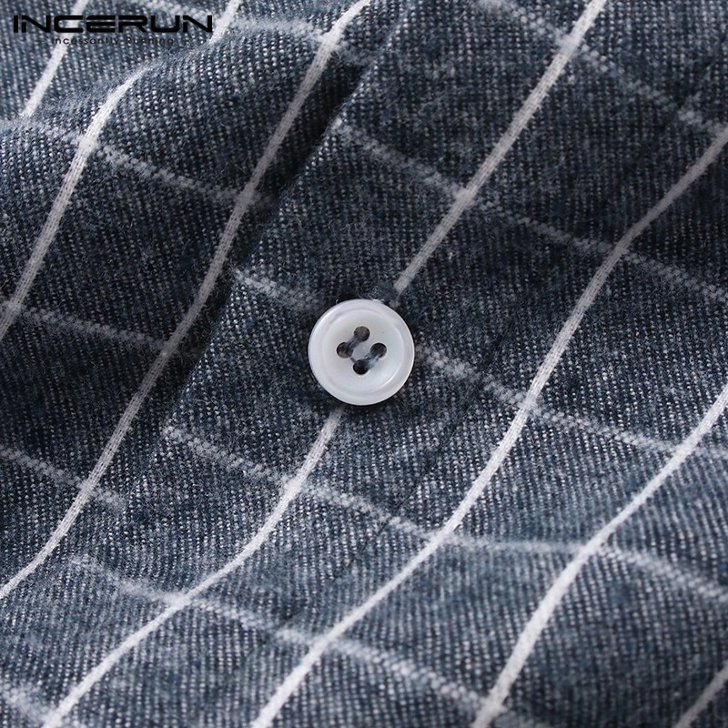 Áo Sơ Mi INCERUN Dài Tay Họa Tiết Kẻ Ô Thời Trang Dành Cho Nam | BigBuy360 - bigbuy360.vn