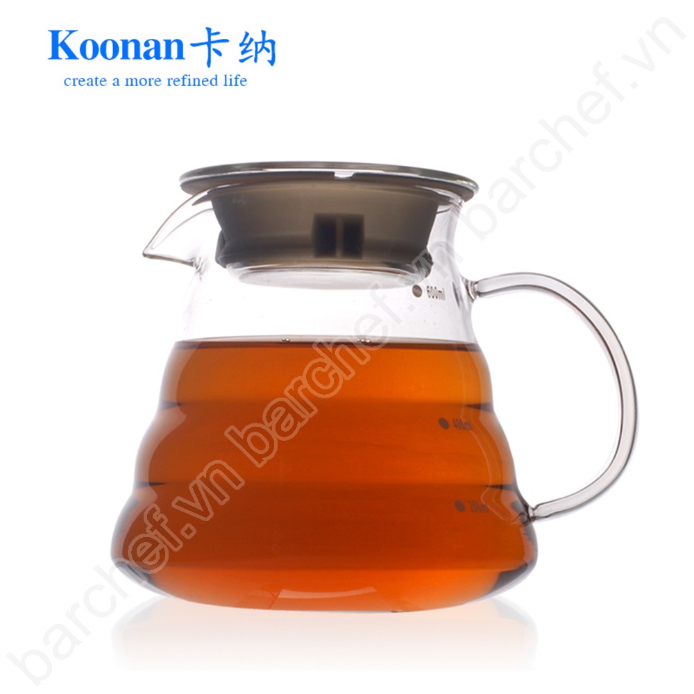 Bình đựng Server trà, cà phê bằng thủy tinh 600ml Koonan (KN-600B)