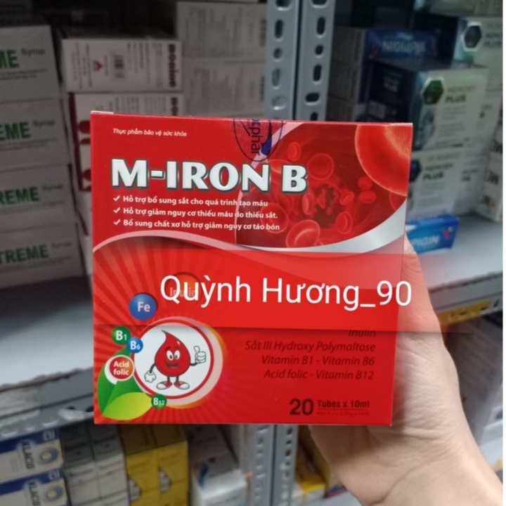 M-IRON B hộp 20 ống hỗ trợ bổ sung sắt cho quá trình tạo máu