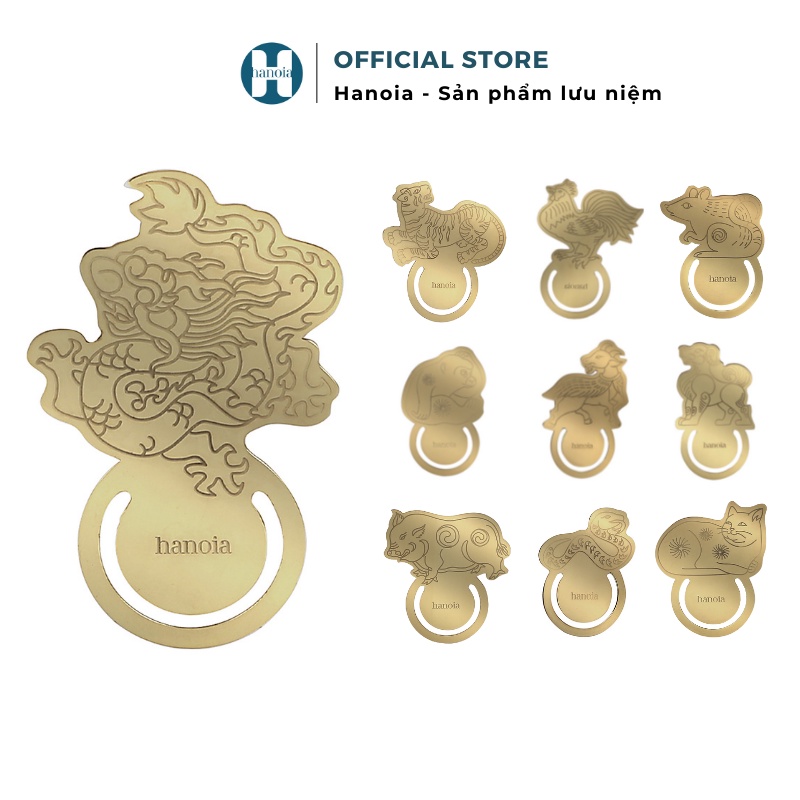 Bookmark thanh đánh dấu trang bằng đồng 12 CON GIÁP Hanoia quà tặng lưu niệm