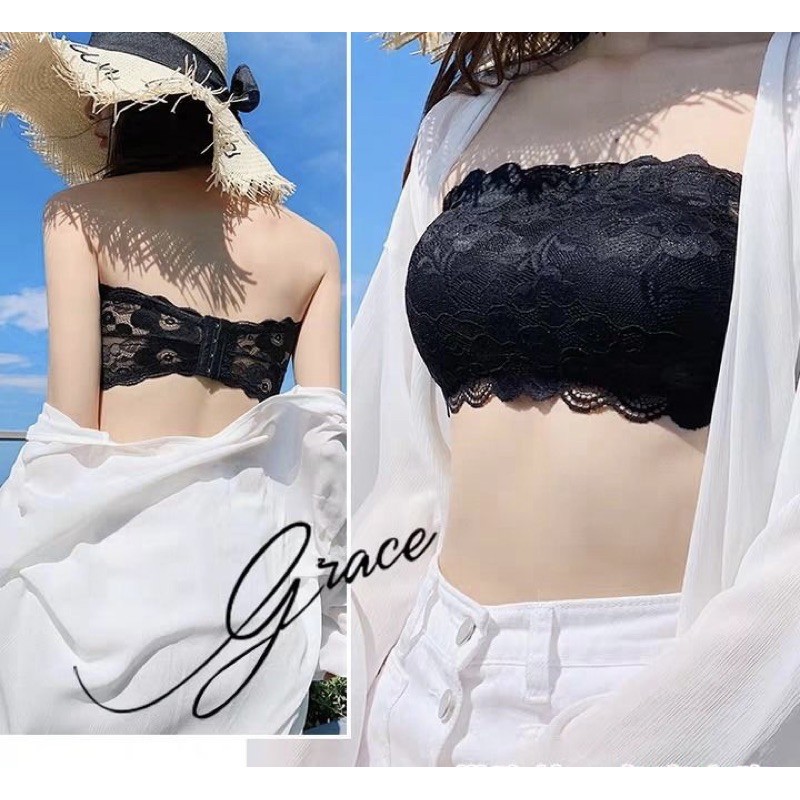 Bralette Ren quây không dây , Áo ren ngang Ngực