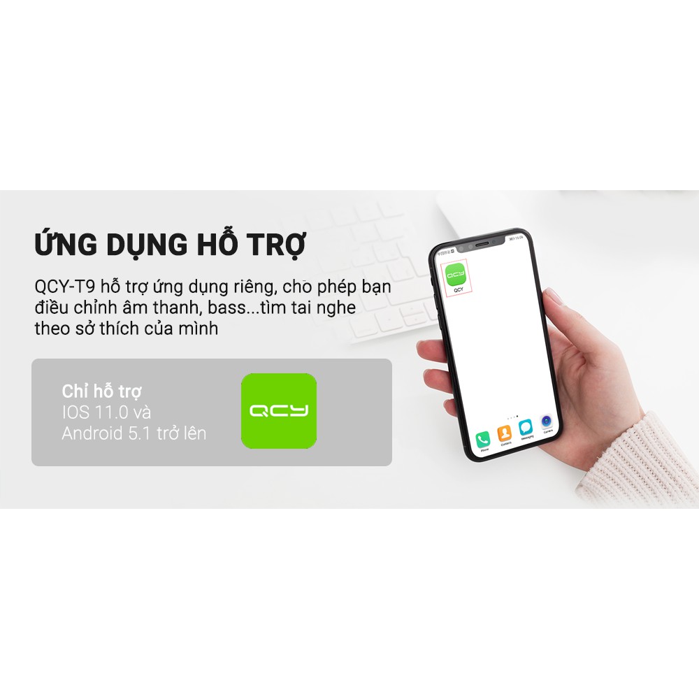 Tai nghe QCY T9 True Wireless Hàng Chính Hãng - SmartLink Bảo Hành 12 Tháng 1 đổi 1
