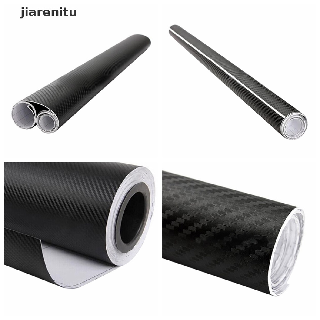 (hot*) Perfect 3D Carbon Fiber Black Vinyl Film Auto Car Sheet Wrap Roll Sticker Decor jiarenitu