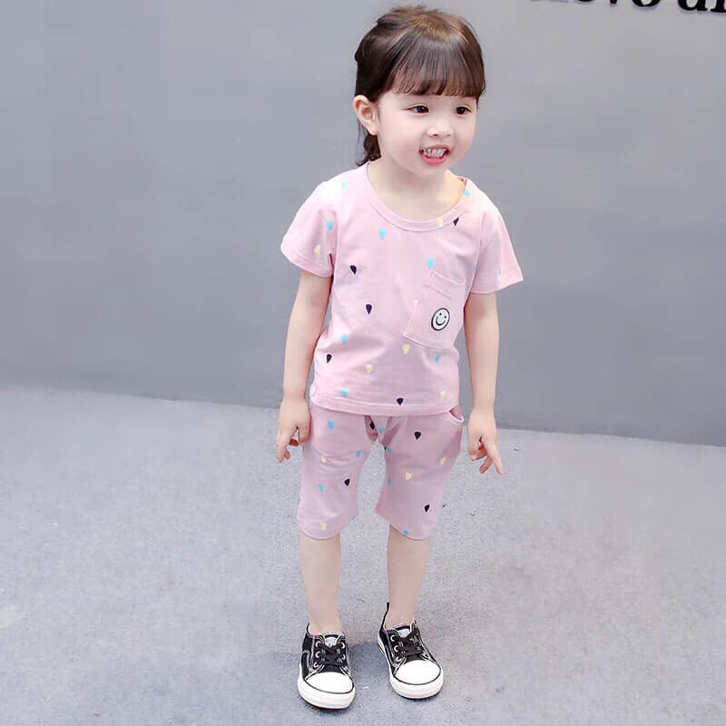 BỘ HÈ MẶT CƯỜI BÉ GÁI SIZE 7-17KG