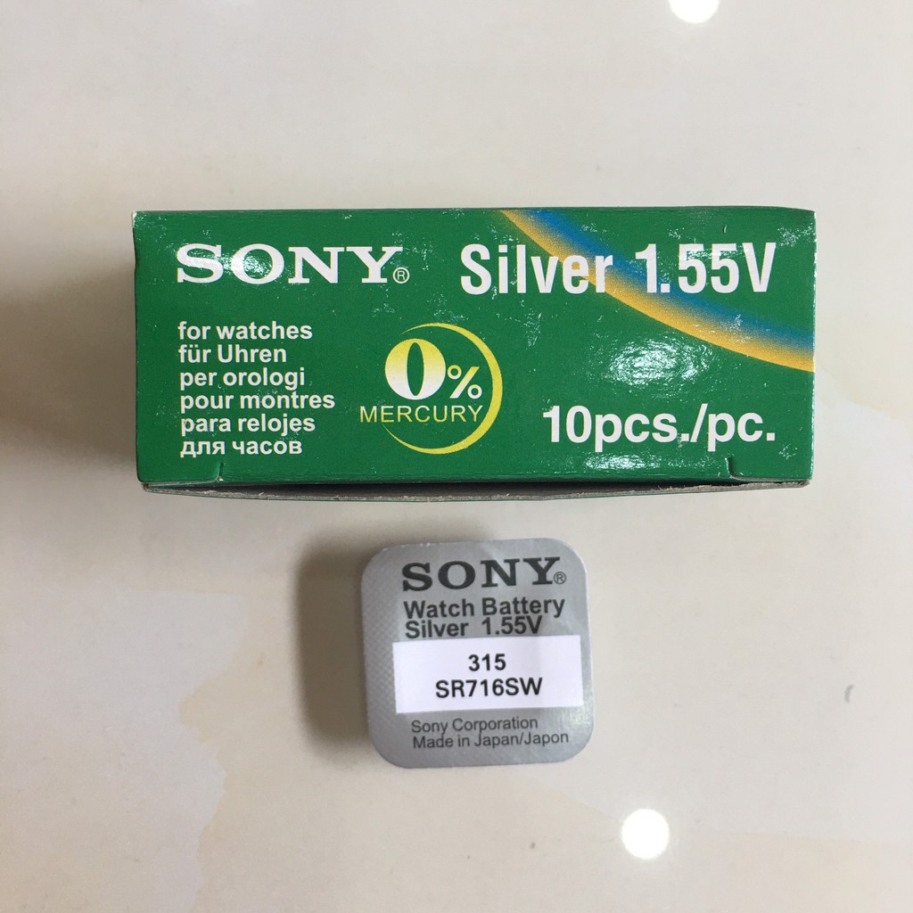 Hộp 10 viên pin Sony 315 SR716SW 716 SR716 Nhật Bản