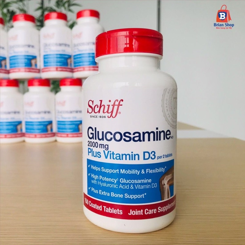 [ Date 2023 ]Viên Uống Glucosamine 2000mg Plus Vitamin D3 Schiff Của Mỹ