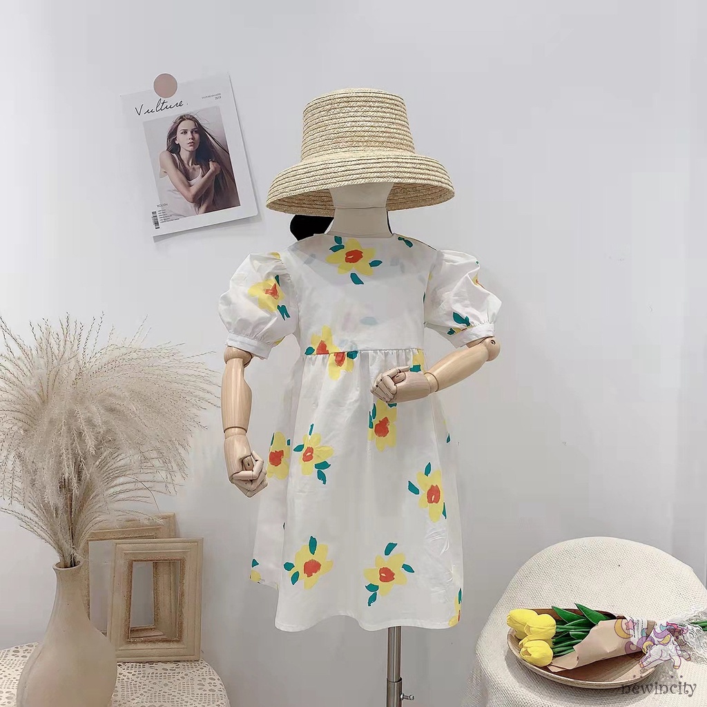 Đầm Công Chúa Hở Lưng Họa Tiết Hoa Dễ Thương Thời Trang Mùa Hè Cho Bé Gái