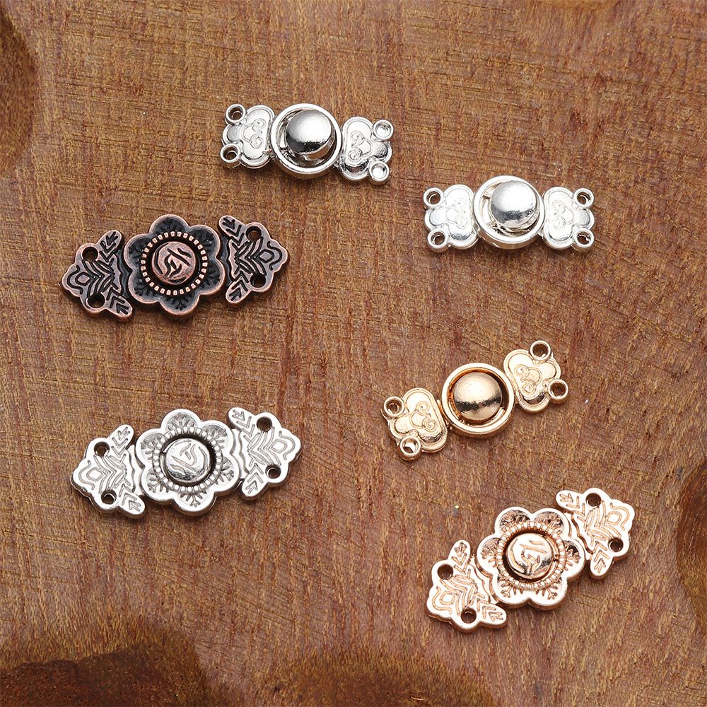 Set 5 nút kim loại 2 kiểu 15 / 18mm dùng may quần áo / túi xách búp bê diy