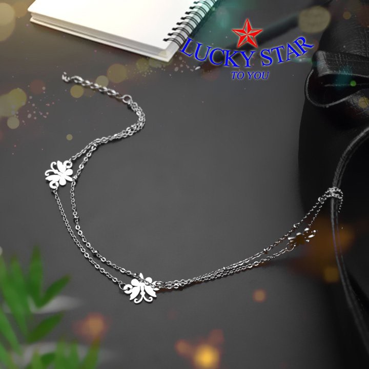 Lắc chân Bướm 2 tầng inox sang trọng