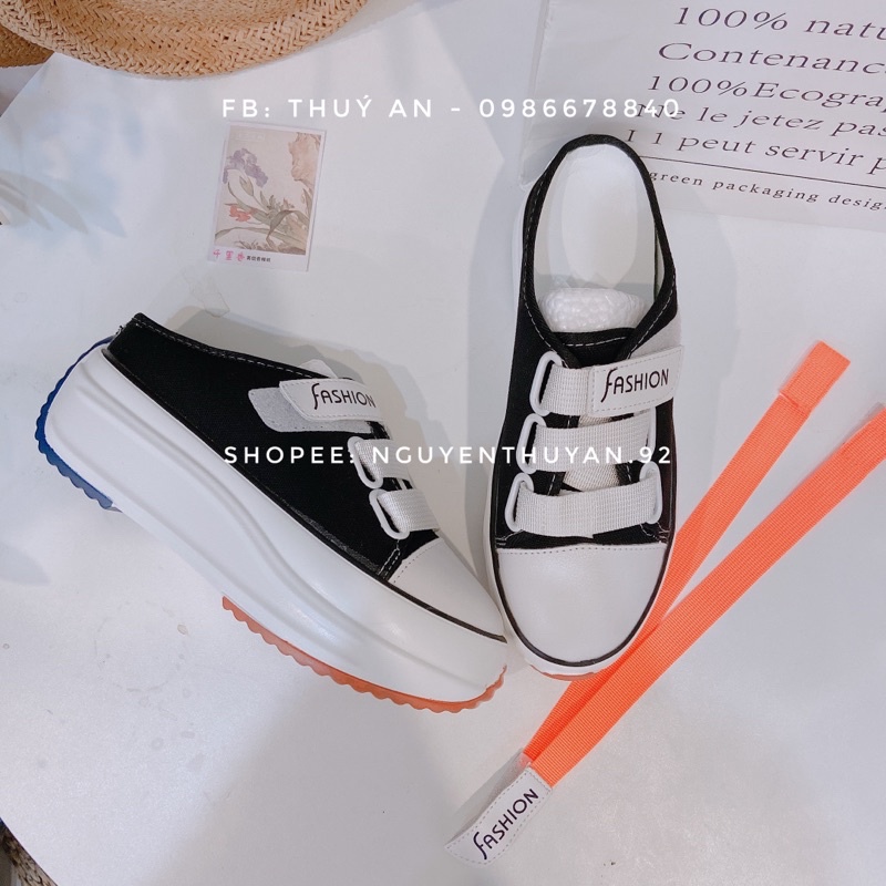 Giày sục thể thao nữ đế bánh mì 7cm  Giày thể thao độn đế hở gót