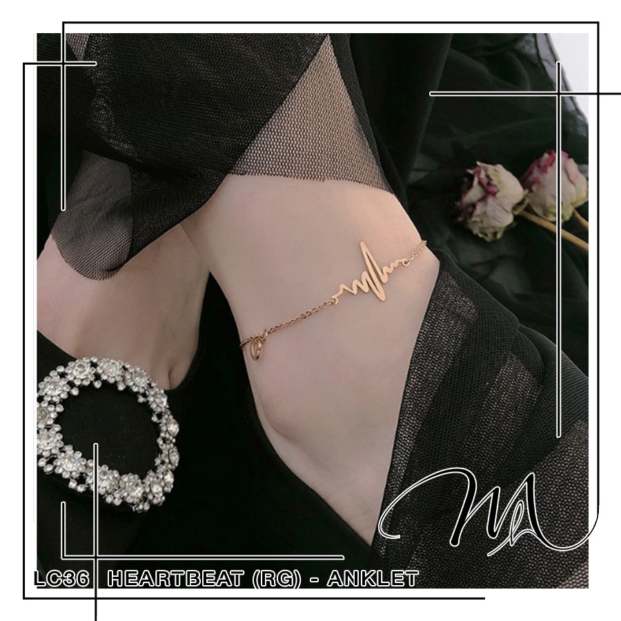 Lắc chân Titan không đen phối hình nhịp tim độc đáo - Măng’s House LC36