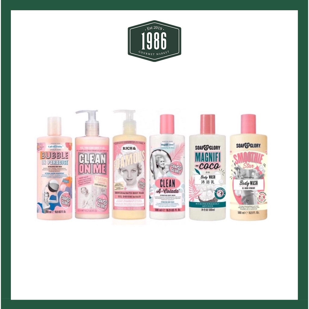 SOAP &amp; GLORY - SỮA TẮM CÁC MÙI PHIÊN BẢN MỚI (HÀNG CHUẨN UK)