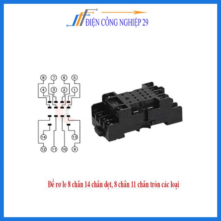Đế rơ le 8 chân 14 chân dẹt, 8 chân 11 chân tròn các loại