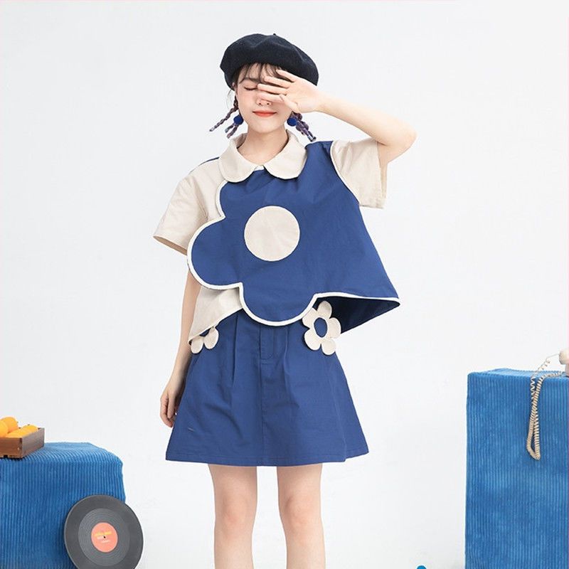 Set Áo Sơ Mi + Chân Váy Họa Tiết Hoa Phong Cách Phương Tây Dễ Thương Thời Trang Mùa Hè Cho Nữ