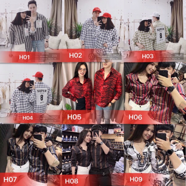 ÁO SƠ MI ĐÔI CHẤT LỤA NAM NỮ - COUPLE CAO CẤP [ VẢI LỤA ĐẸP]