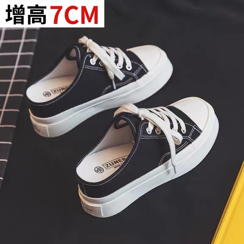 Giầy vải/ độn đế/ sục thể thao đế cao 7cm form ôm gọn tôn dáng