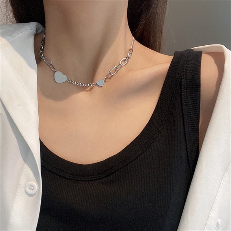 Vòng cổ thiết kế hình trái tim phong cách âu mỹ cá tính thời trang thích hợp cho nữ