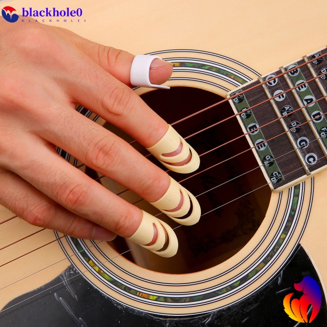 BH 4 Pcs/set Finger Picks Sleeve for Acoustic Electric Guitar Stringed Instrument (3PCS Forefinger +1PC Thumb)